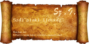 Széplaki Ildikó névjegykártya